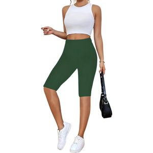 Bovista Biker Short Dames - Korte Legging - Lange Onderbroek - Bikershort - Met Pijpjes - Donkergroen - Maat XXL
