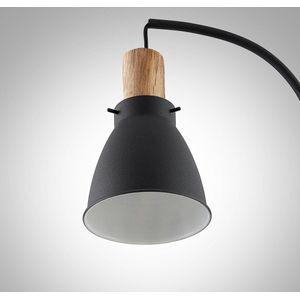 Lindby - Tafellamp - 1licht - IJzer, eucalyptushout - H: 60 cm - E14 - zwart, licht hout