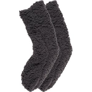 Huissokken van Out of the Blue - Warme sokken met antislipzool - Grijs - Gratis verzonden