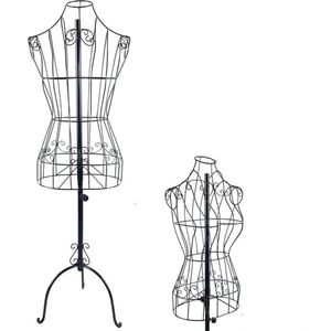 Gran Vida® - Mannequin - Vrouwelijk Bovenlichaam - Metaal Draad - Verstelbare Hoogte - Zwart