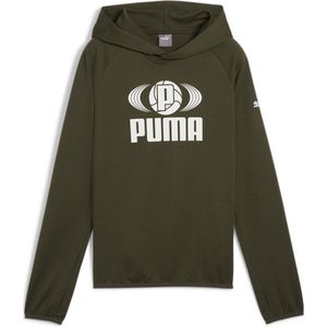 PUMA ACTIVE SPORTS Poly Lightweight Hoodie B Jongens Sporttrui - Dark Olive - Maat 116