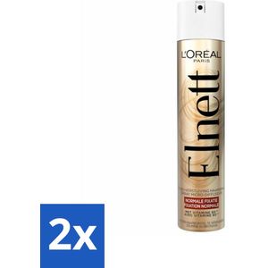 L'Oréal Paris - Elnett Satin - Haarspray - Normale Fixatie - 300 ml - Voordeelverpakking - 2 stuks