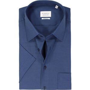 ETERNA - Modern Fit - Overhemd - Donkerblauw - Korte Mouwen - Strijkvrij