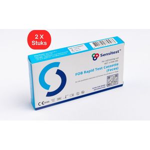 FOB Sneltest – Zelftest voor verborgen bloed in ontlasting – 2 stuks – Uitslag in 5 minuten – Eenvoudig thuis uit te voeren