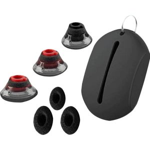 Somstyle Eartips & Covers Set Geschikt voor Plantronics Voyager 5200, 5210 & 5220 - 7-in-1 - 3 Maten - Met Opbergdoosje - Zwart