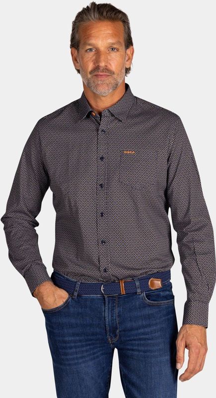 NZA - Blauw - Katoenen Overhemd - Stretch - Heren