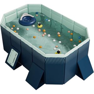 Opvouwbaar kinderbadje - Niet-opblaasbaar - Familiezwembad voor volwassenen - Zomerblauw - 185 x 138 x 53 cm