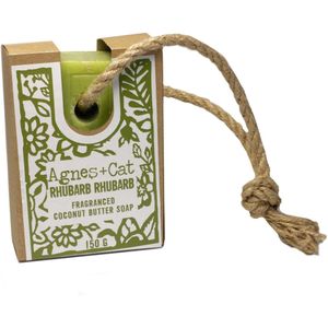 Zeep aan een touw - Rabarber - Handgemaakt – Vegan – Plasticvrij
