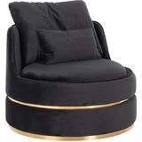 Fauteuil Kylie antraciet velvet / gold (Quartz Antraciet 801) S4491 ANTRACIET VELVET