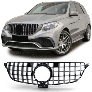 Mercedes M Klasse GLE W166 2015 t/m 2019 Sport Grill Hoogglans Zwart / Chrome Amg GT Look Panamerica