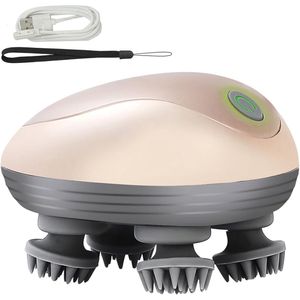 Scalp massager-Elektrische hoofdhuidmassager - Waterdicht - Handheld draadloze slimme hoofdhuidmassager-Hoofdmassageapparaat voor volledige lichaamsmassage-Golden