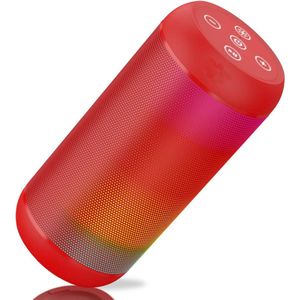 Bluetooth speaker rood-draadloze luidspreker dubbele luidsprekers-Supersubwoofer-AUX-TF en USB-18 uur muziek-RGB-licht-Bluetooth-5.3-rood