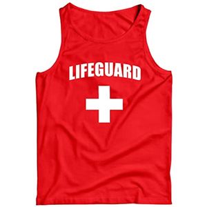 Tanktop voor heren Badmeester Uniform Kostuum - Wit of Rood