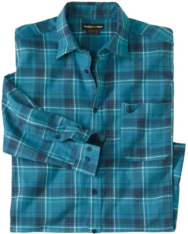 ATLAS FOR MEN - Geruit flanellen overhemd Winter - Heren - Verkrijgbaar in grote maten - 4XL