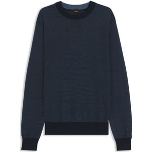 BOSS Orange - Klapok 10274222 - Pullover - Blauw - 85% Katoen - 15% Kapok