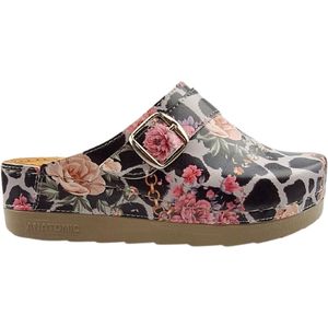 Medische dames klompen PU zool - PU klompen met kunststof zool - ziekenhuis klompen - zorgklompen - DINA CLOGS - Leopard Rose - maat 36
