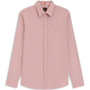 BOSS - Regular-fit Overhemd - Stretchkatoen - Dobby Weefpatroon