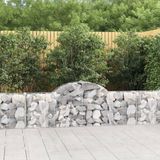 vidaXL - Schanskorven - 3 - st - gewelfd - 200x30x60/80 - cm - gegalvaniseerd - ijzer