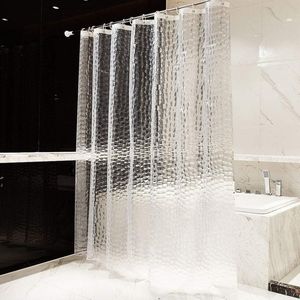 Douchegordijn 200 x 200 cm 3D Semi-transparant Badgordijn EVA Waterdicht Anti Schimmel Badkamergordijn met 13 Douchegordijn Haken Wasbaar Shower Curtain voor Badkamer Badkuip'