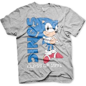 Sonic The Hedgehog Heren Tshirt -L- Class Of 1991 Grijs