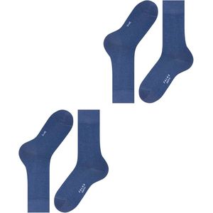 FALKE Happy Double Pack M So Cotton Plain Men's Socks (2-Pack), Blue Royal Blue 6000