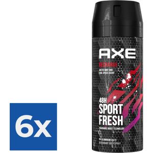 Axe Deodorant Bodyspray Sport Recharge 150 ml - Voordeelverpakking 6 stuks