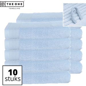 The One Towelling Classic Handdoeken - 70 x 140 cm - 10 Stuks - Voordeelverpakking - Hoge vochtopname - 100% Gekamd katoen - Lichtblauw