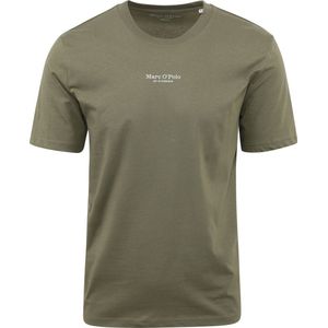 Marc O'Polo - T-Shirt Logo Groen - Heren - Maat XXL - Regular-fit