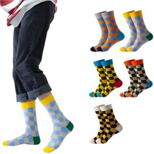 Herfst-/wintersokken - 5 paar - Geruite sokken voor volwassenen - Warme sokken - Milieuvriendelijk geverfd - Textielvormgeving en naden - Elastische boord - Comfortabel en comfortabel, zacht en ontspannend - Herfst-/winterbenodigdheden - Sokken