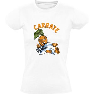 Carrate Dames T-shirt | wortel | karate | vechtkunst | vechtsport | grappig