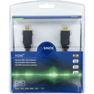 Sinox Plus -4K60Hz HDMI kabel met Ethernet en HDR - HDMI versie 2.0b - 5 meter