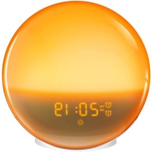 Natuur Wake-Up Light Wekker met Zonsopgang Zonsondergang Simulatie Dual Alarmen FM Radio 7 Natuur Geluiden 20 Helderheid Niveaus 7 Kleuren Nachtlampje voor Slaapkamers