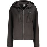 ZipUp Knit Hooded Sweatshirt Wo - Black Sweaters