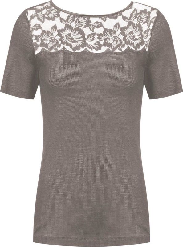 Mey - T-shirt - Deep Taupe - Serie Wool Love - Kant