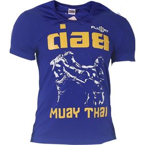 Fluory Fight Game Muay Thai Kickboks T-Shirt Blauw maat L