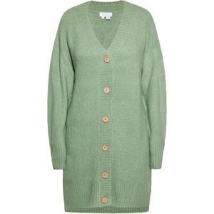 usha - Strickjacke - Cardigan - V-hals - Knielang - Asymmetrisch