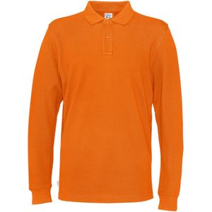 Cottover POLO PIQUE LONG SLEEVE MAN - GOTS GECERTIFICEERD 141018 - Oranje - 3XL