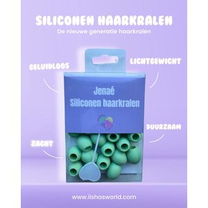 iishasworld | Jenaé siliconen haarkralen Pastel groen | zacht geluidloos lichtgewicht kralen voor in het haar 30 stuks per pak