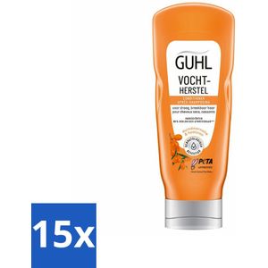 15 x Guhl - Crème Conditioner - Vochtbalans - 200 ml - Haarhydratatie - Droog Haar - Zachtheid - Vochtbalans - Tarwekiem-olie