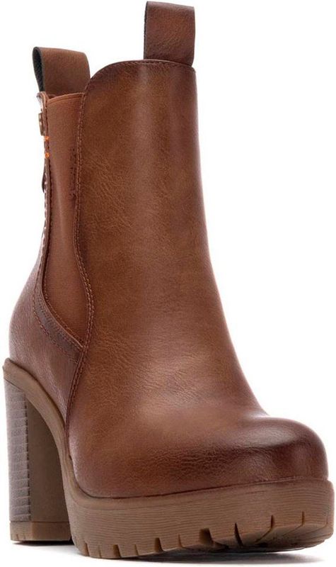 Refresh - 17320002-CAMEL - Enkellaarsjes - Bruin - Ritssluiting - Casual