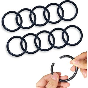 10 stuks kunststof douchegordijnringen 50 mm - ronde ringen voor douchegordijnen (zwart)