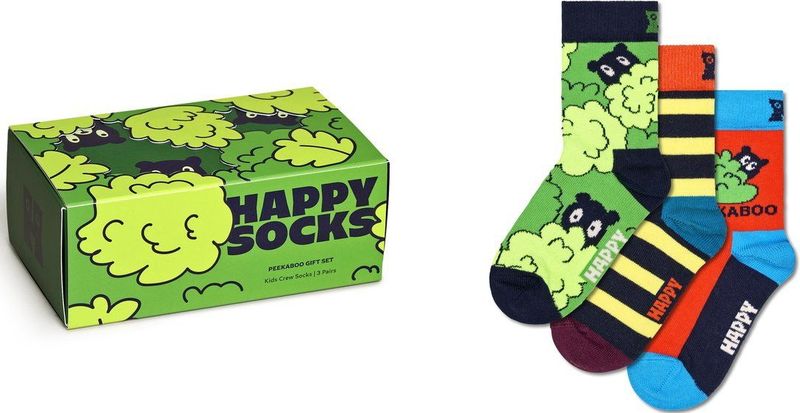 Happy Socks kids giftbox 3P sokken peek a boo multi