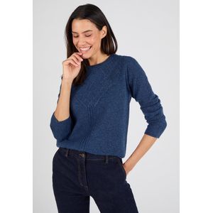 Damart - Thermolactyl trui met stekenpatroon - Dames - Blauw - XS