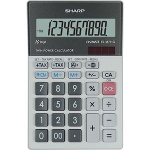 Sharp calculator - grijs - desk - 10 digit - SH-ELM711GGY