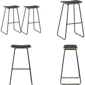 vidaXL Barstoelen 2 st kunstleer zwart - Barstoel - Barstoelen - Barkruk - Barkrukken