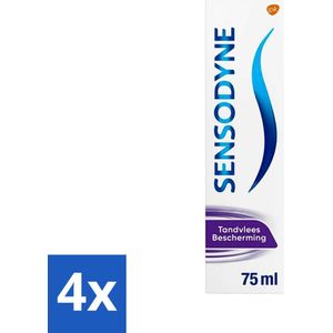 4 x Sensodyne Tandpasta Gum Protection 75 ml - Tandpasta Gevoelige Tanden - Tandvleesverzorging - Tandplak Verwijderen - Fluoride Tandpasta - Gevoelige Tanden Verlichten
