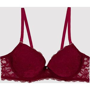 Viuma Dames Bordeaux V620161 Milan Cup Beugel Push-Up /Gevulde Kanten Comfortabele Beha