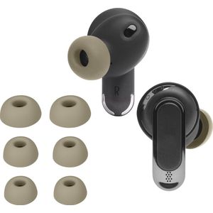 kwmobile 6x cover voor in-ear oortjes geschikt voor JBL Tour Pro 2 - Vervangende oordopjes van siliconen in beige - 3 maten