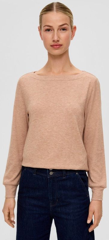 s.Oliver T-shirt voor dames, lange mouwen, bruin, maat 42, bruin, 42