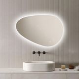 LoXa - Venus - Badkamerspiegel - 90x60 cm - Organisch Design - LED-Randverlichting - Dimbaar - Anti-condens